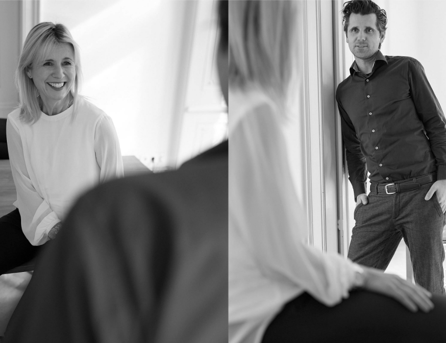 Snapshots of our managing directors Sabine Baur and Georg Maier in conversation
